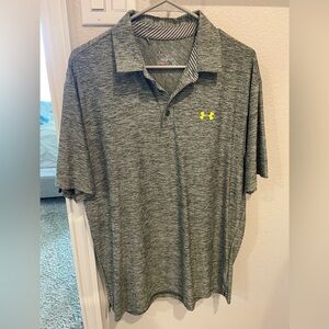 LG Men's Gray Polo Shirt with Yellow Logo